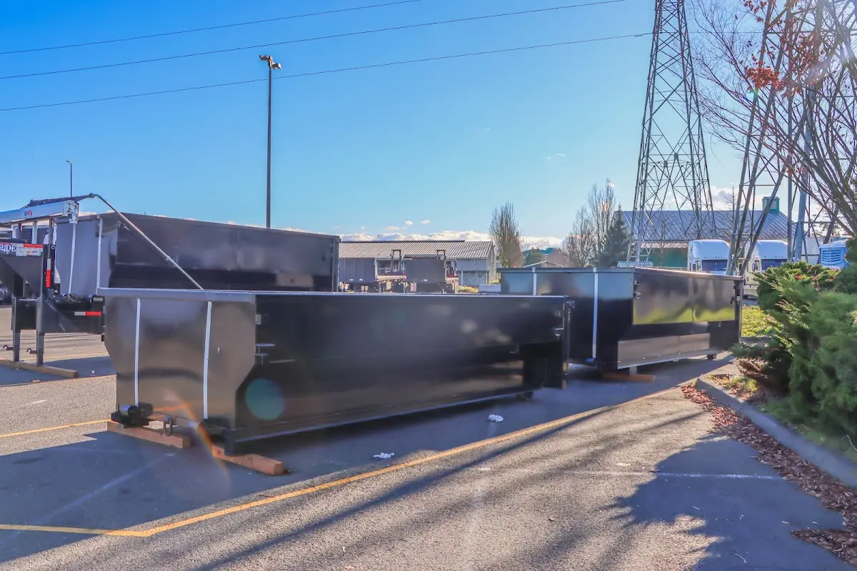 Roll-off dumpster ready for waste disposal at job site for Estate Cleanout Dumpster Rental in Brooklyn Park
